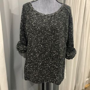 Black and white speckled sweater